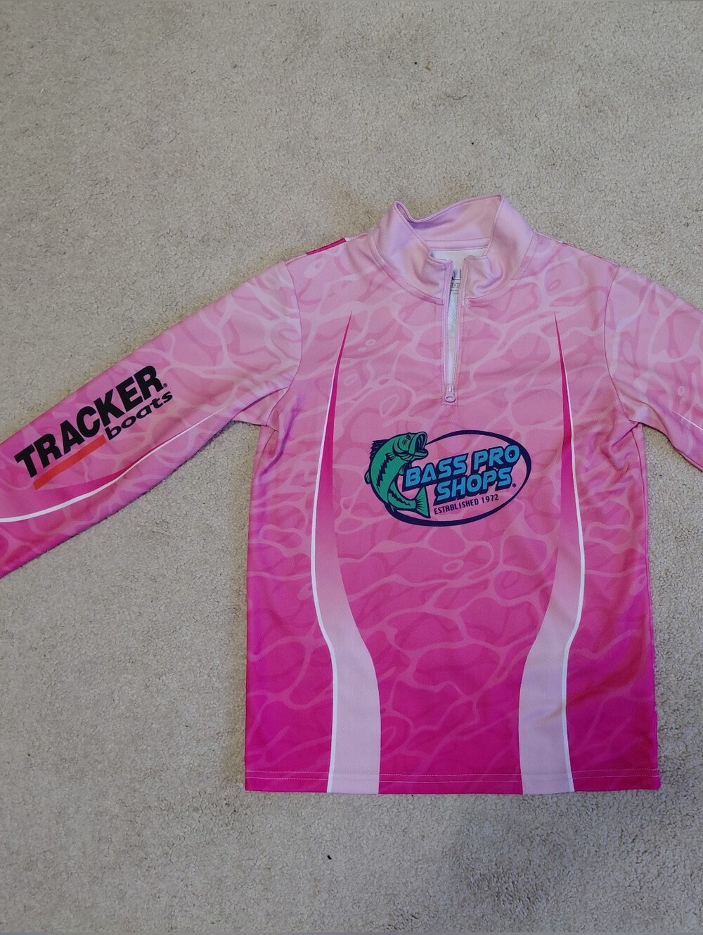 Bass Pro Shops Pink Kids' Long Sleeve Rashguard with Fish Logo
